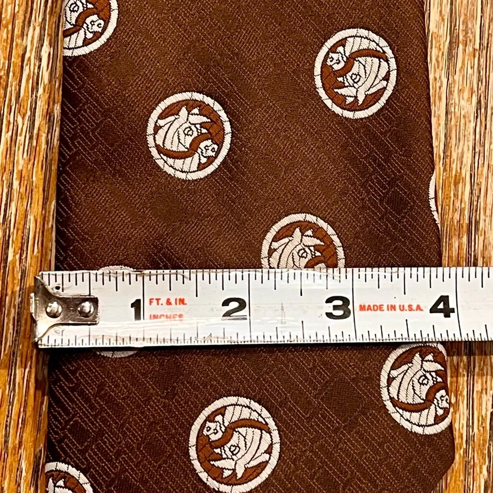 Vintage John Blair‎ brown horse tie equestrian western ranch country club 70s